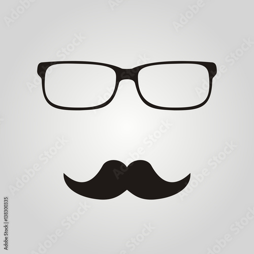 hipster glasses and mustaches. Vector Illustration