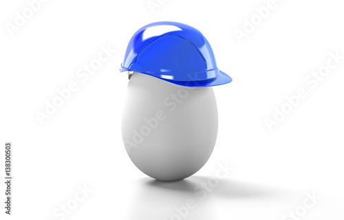 egg construction helmet, 3d render