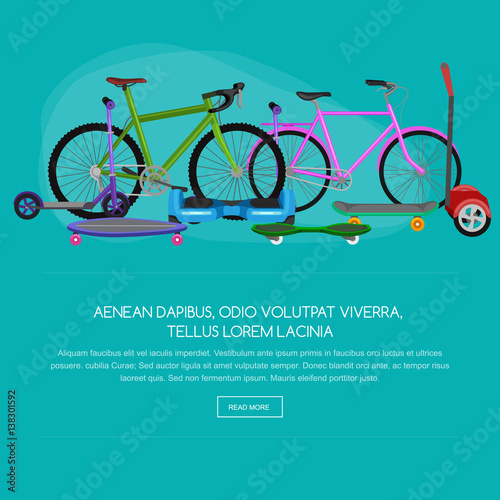 isolated electric scooter, one and two-wheeled mobility  vehicle vector illustration, Eco alternative city transport