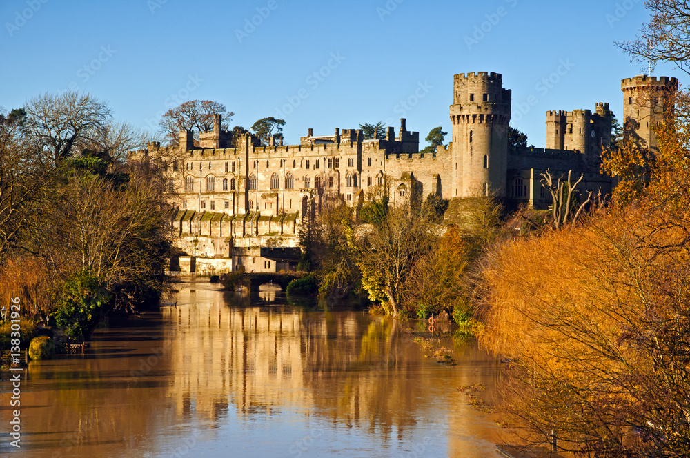 Warwick Castle on a glorious autumn morning