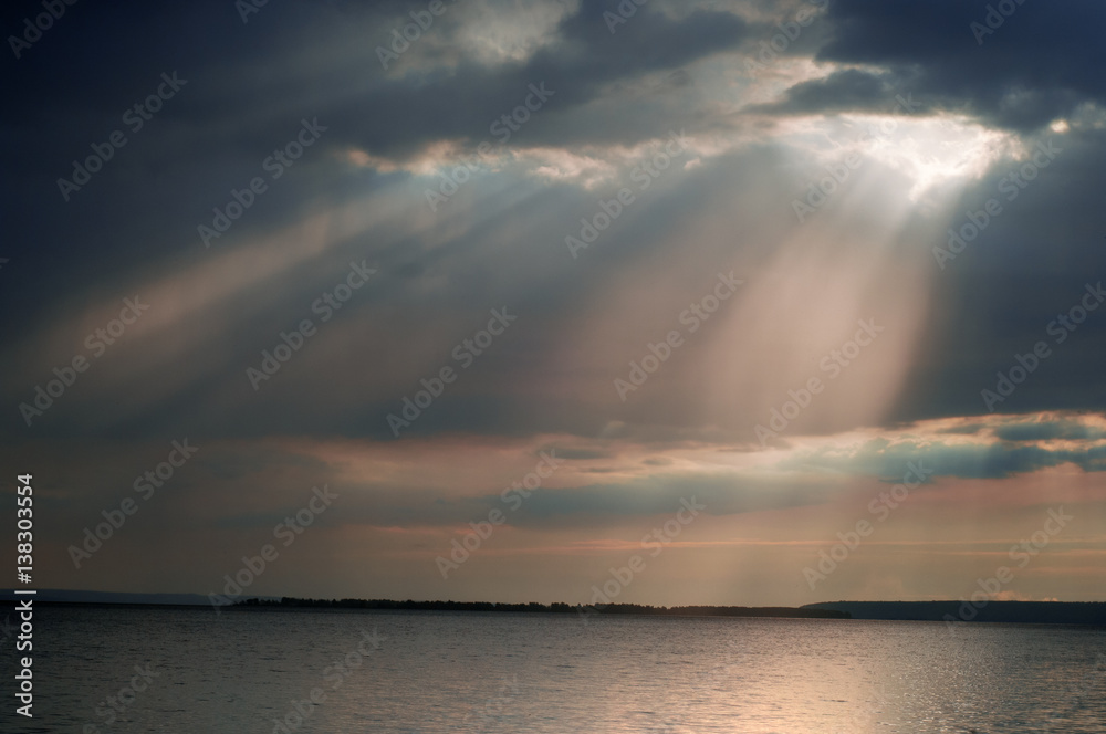 cloud water light beam