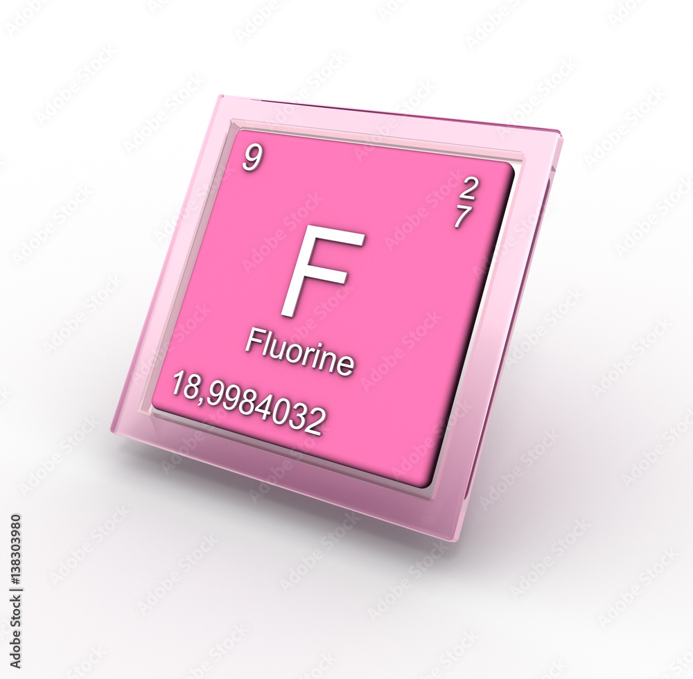 Fluorine chemical element sign Fluorine chemical element sign