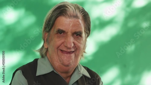 Real People Portrait Funny Senior Man Laughing At Camera