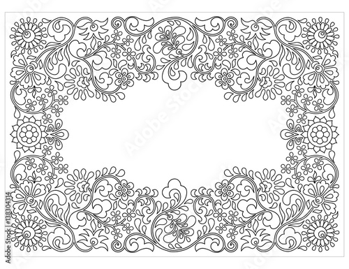 Decoratoin, floral,  ornament, elegant, ornamental, decorative, retro, frame, design, filigree photo