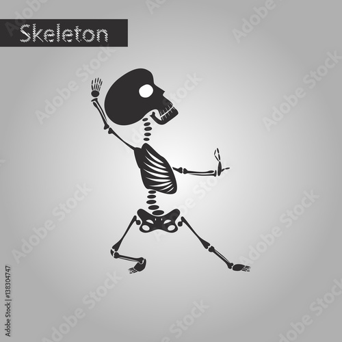 black and white style icon of skeleton stick figure