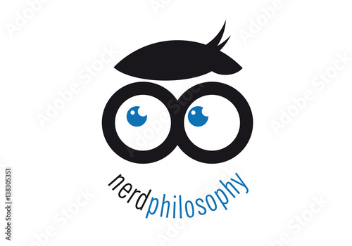 logo nerd con occhiali