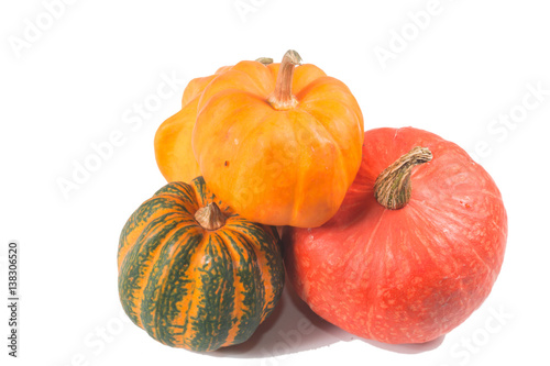 beautiful Fancy pumpkin on a white background   © sakdinon