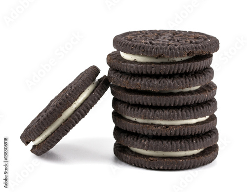 Chocolate cookies  isolated on white background