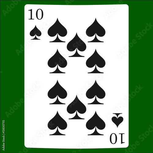 Ten spades. Card suit icon vector, playing cards symbols vector