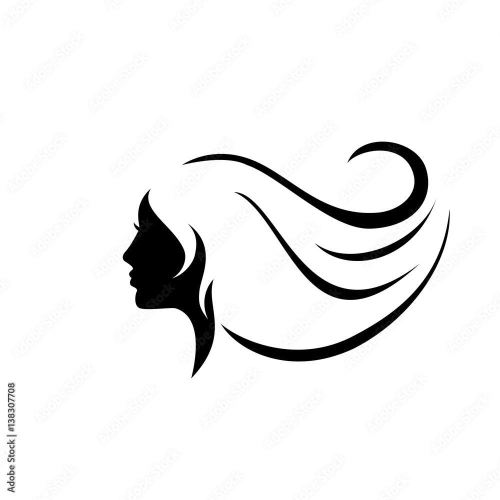 Beautiful woman face icon Beautiful woman face icon