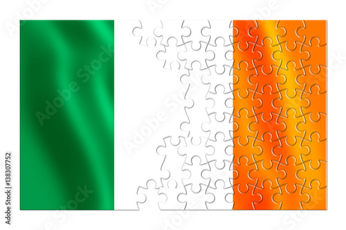 Reunification of Ireland - concept image in jigsaw puzzle shape photo