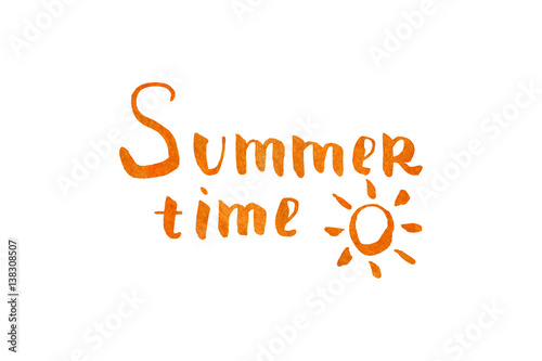 Summer time watercolor lettering.