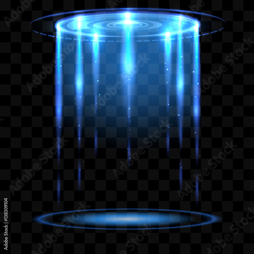 Glowing flying saucer vector illusrtation