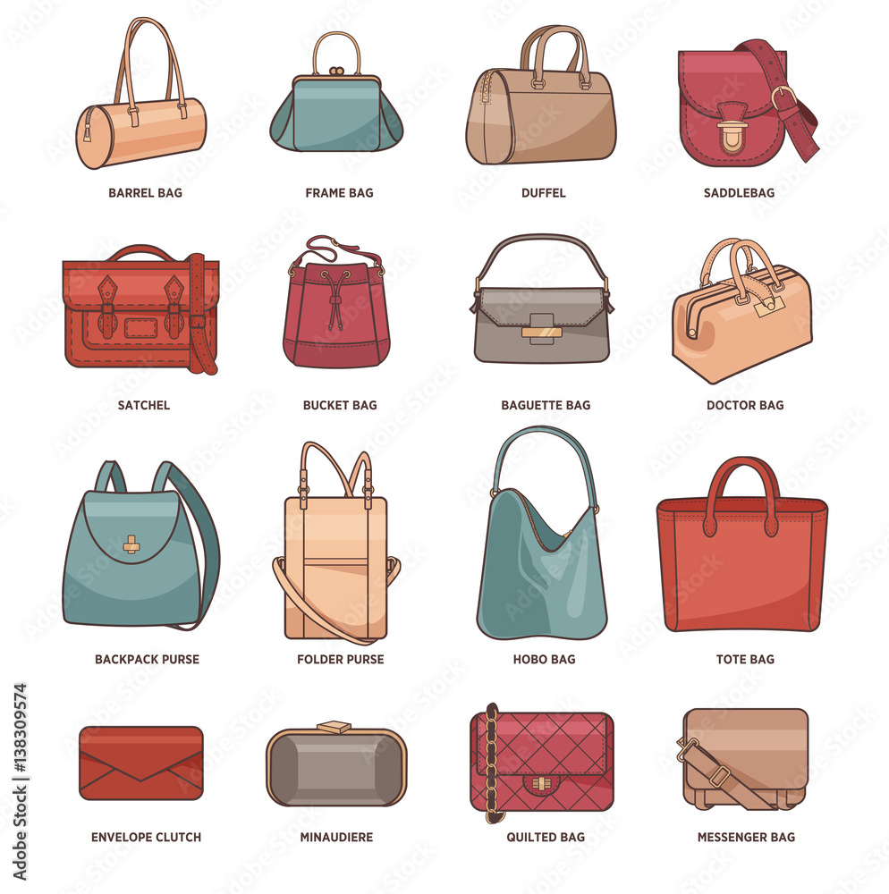 Vector set with fashion bags Vector set with fashion bags