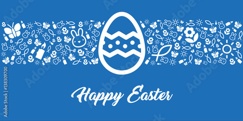 Happy easter elegant Design greeting card with icons