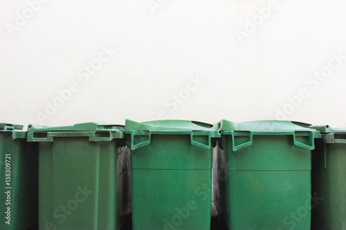Green city trash cans