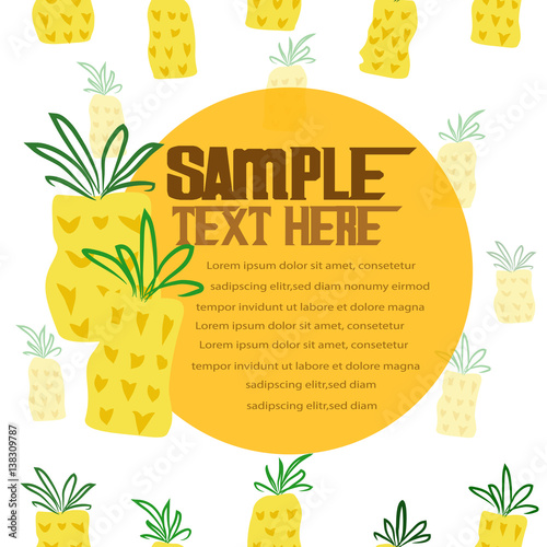 Pineapple  infographic vegetable, food vector
