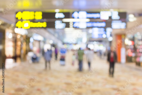 Abstract blur duty free area in airport