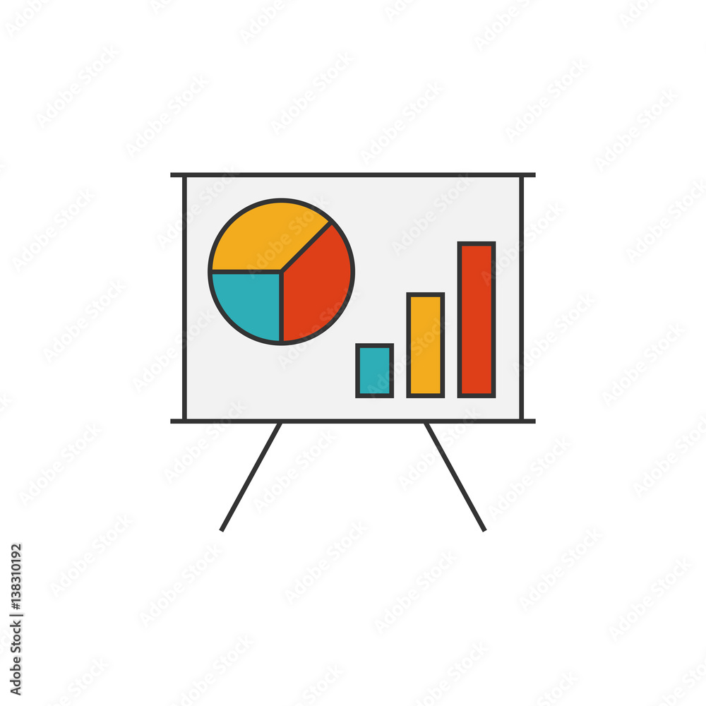 Schedule on the whiteboard flat line icon