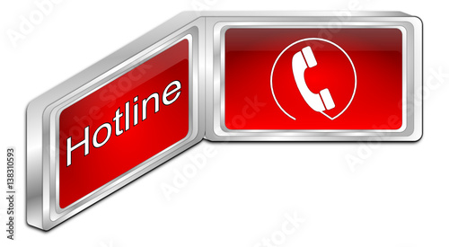 Hotline Button - 3D illustration