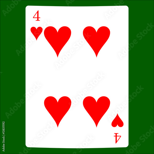 Four hearts. Card suit icon vector, playing cards symbols vector