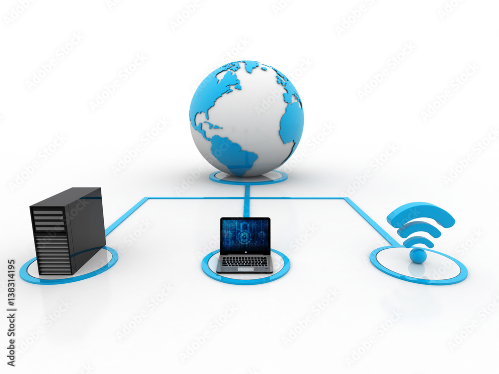 Global Computer Network,3d rendering Global Computer Network,3d rendering