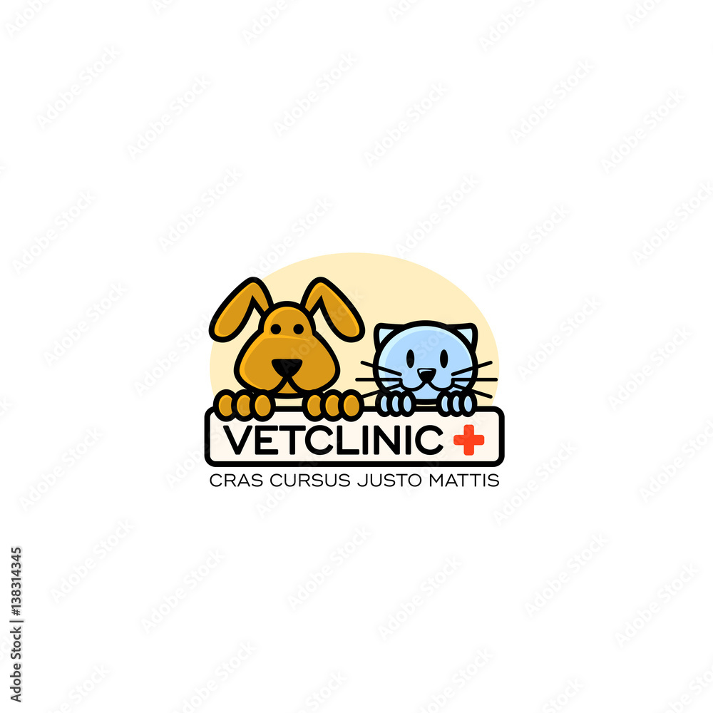 Logo for vetclinic with dog and cat