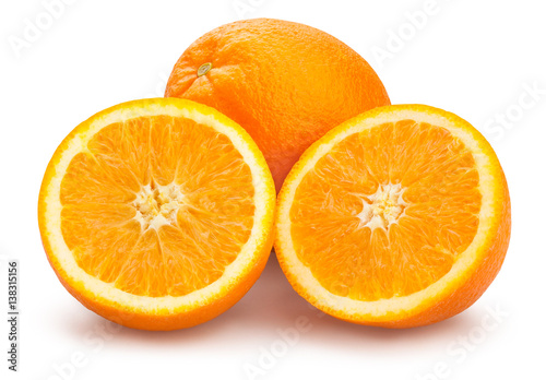 slices oranges isolated