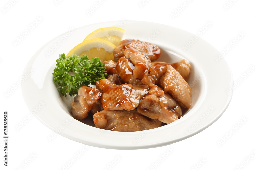 Grilled Chicken teriyaki isolated on white background. Grilled Chicken teriyaki isolated on white background.