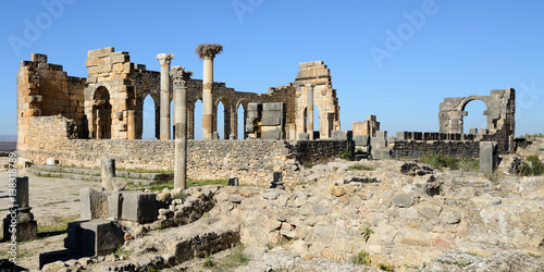 Ruins of the Roman Volubilis city in Morocco photo