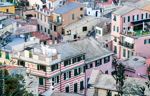 Typical homes of Monterosso, aerial view - Cinque Terre © jovannig