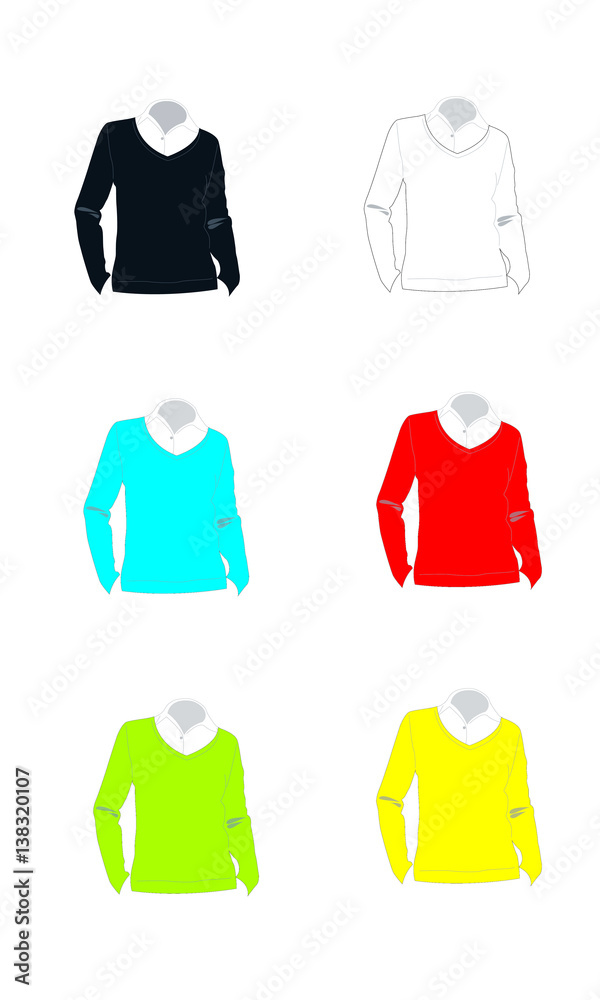 Damen Bluse mit V-Pullover Damen Bluse mit V-Pullover