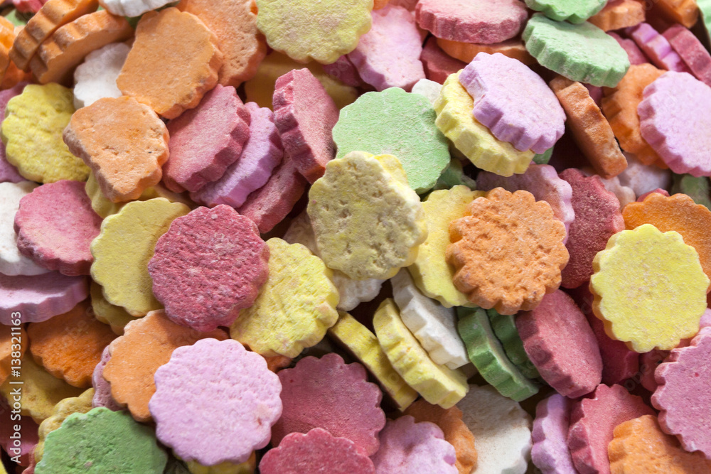 Different color sweets background Different color sweets background