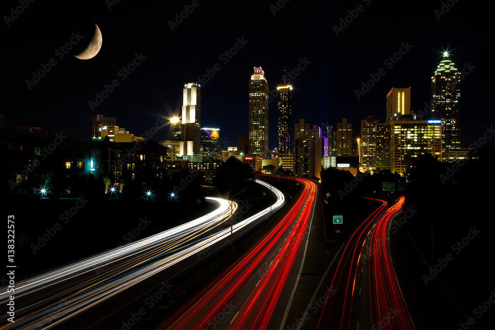 Atlanta rush hour at night