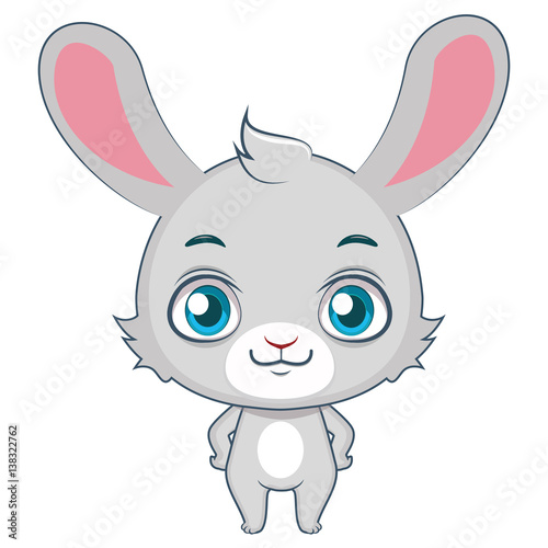 Cute stylized cartoon rabbit illustration ( for fun educational purposes, illustrations etc. )