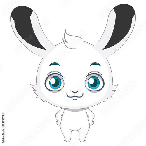 Cute stylized cartoon arctic rabbit illustration ( for fun educational purposes, illustrations etc. )