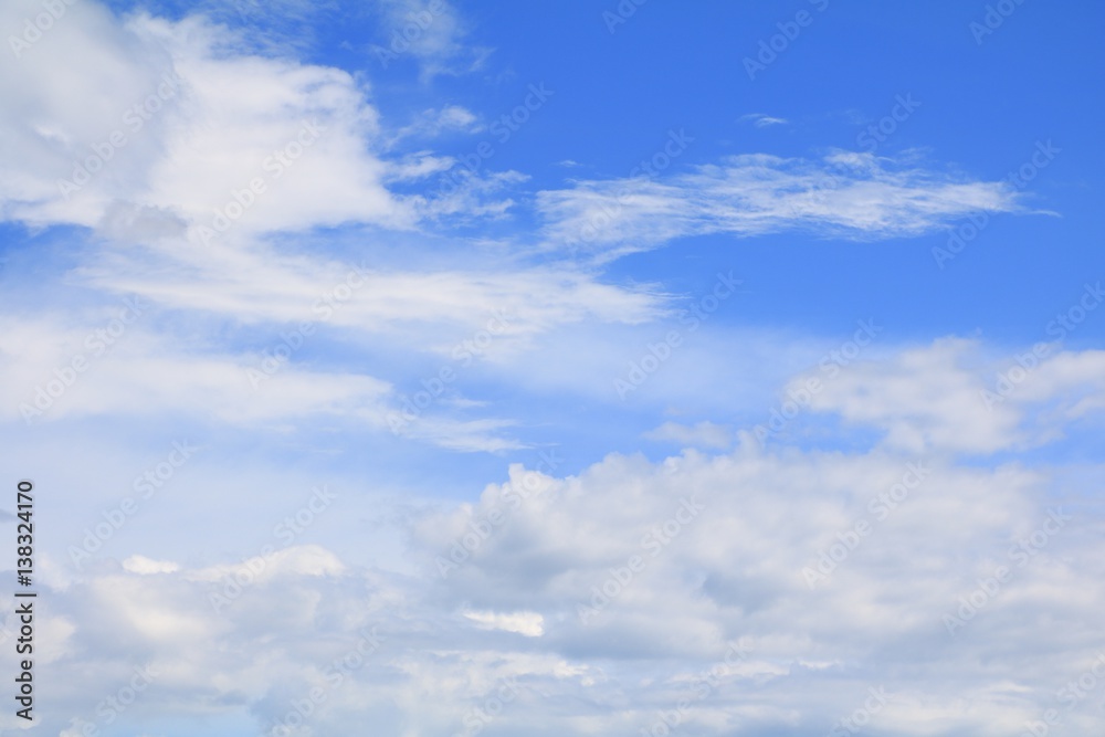 blue sky and white cloud beautiful colorful in nature with copy space for add text