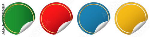 set of different colored round banners