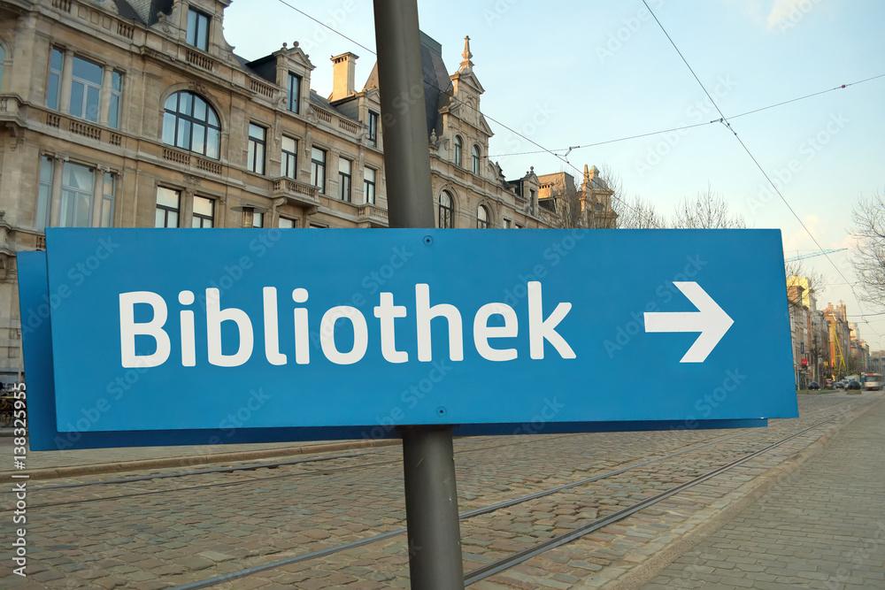 Obraz premium Schild 211 - Bibliothek