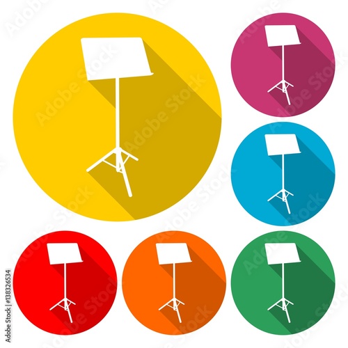 Music Stand Vector Silhouette - Illustration