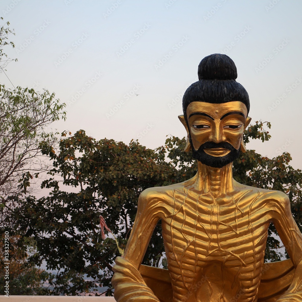 Bearded gold sitting Buddha. Bearded gold sitting Buddha.