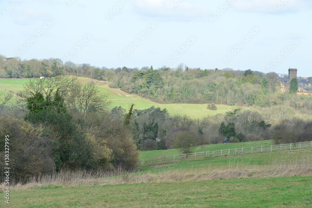 Farthing downs at Couldsdon Surrey, near London, England. It is Wintertime in the morning. Farthing downs at Couldsdon Surrey, near London, England. It is Wintertime in the morning.