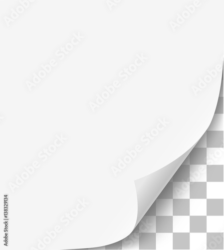 Curved corner of the page on isolation background. Ready for your use - stock vector