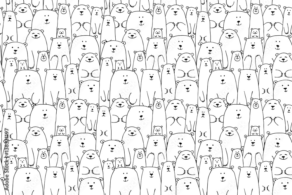 Obraz premium Rodzina białych niedźwiedzi, wzór dla swojego projektu