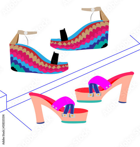 women's shoes on an imagined shelf