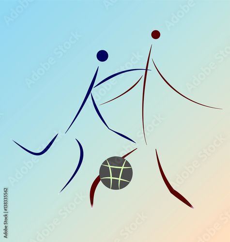 Graphical simplified representation of the game of basketball