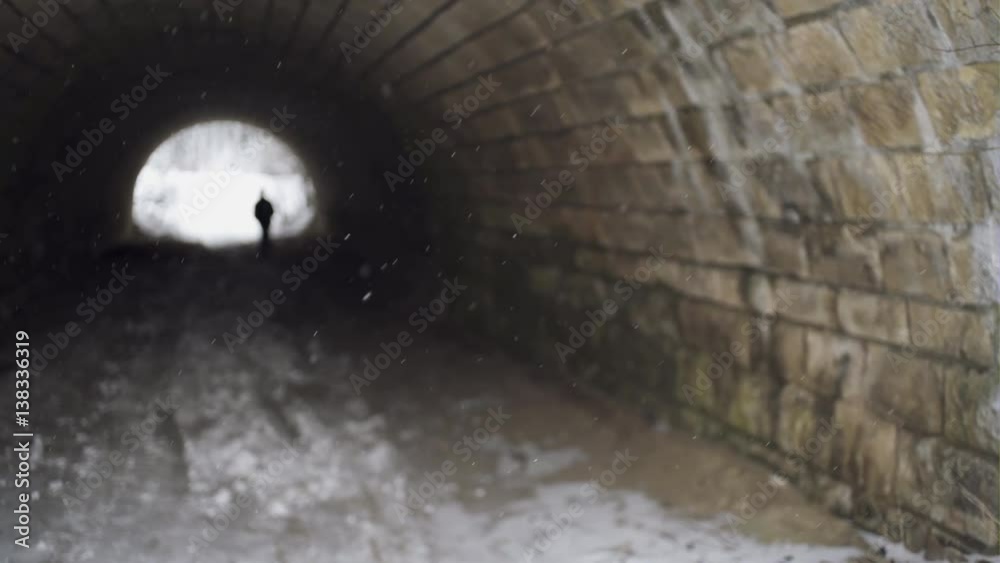 Silhouette of running boy
