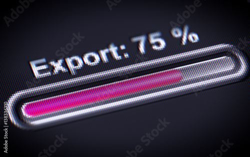 Process of Exporting on the screen.