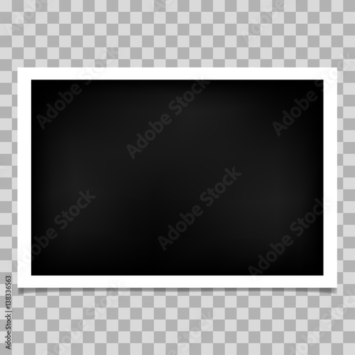 Photo frame with shadow on isolate background, vector EPS10
