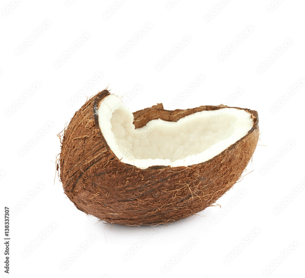 Single piece of a coconut isolated Single piece of a coconut isolated